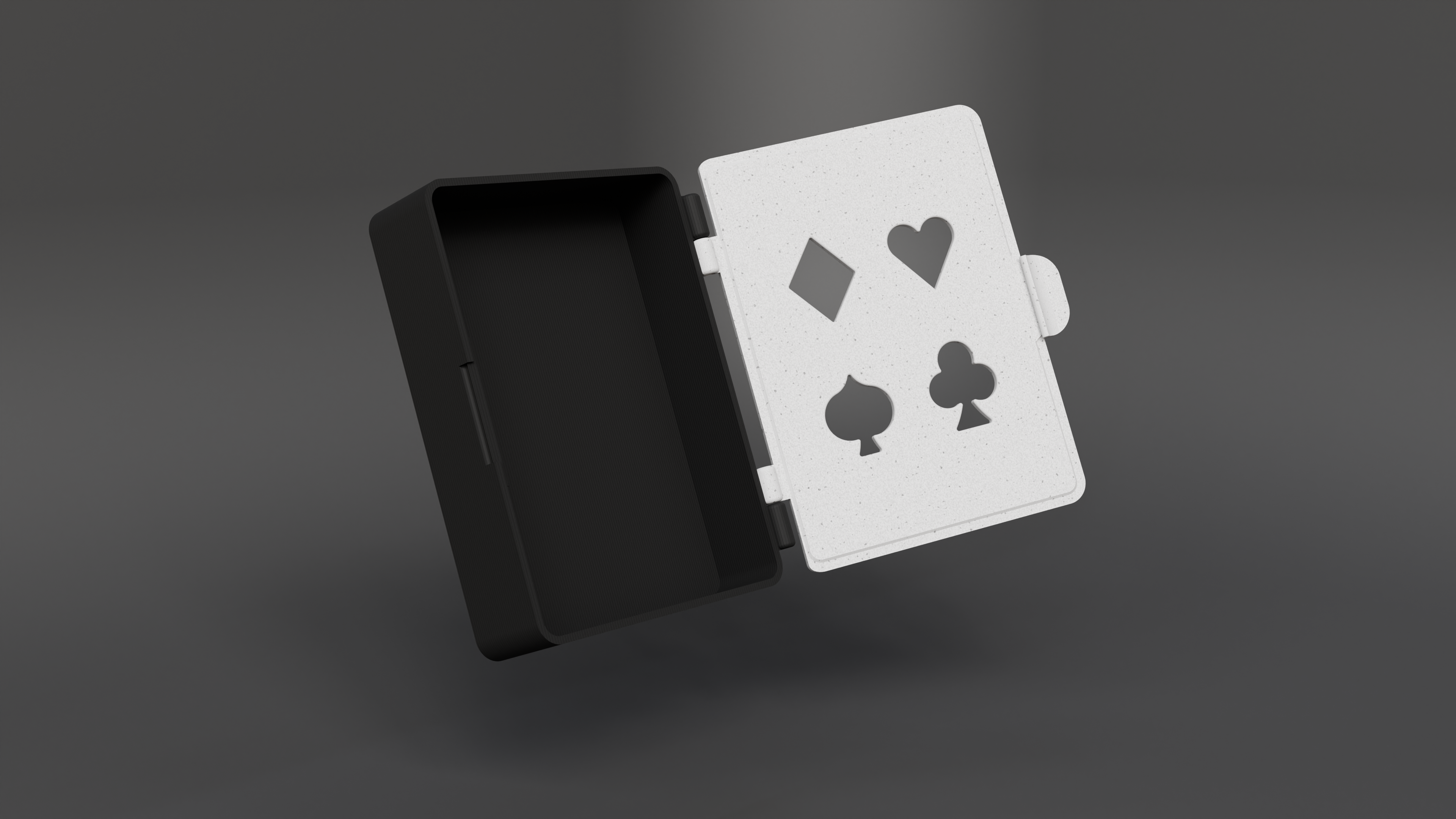 Playing card box with snap fit lid