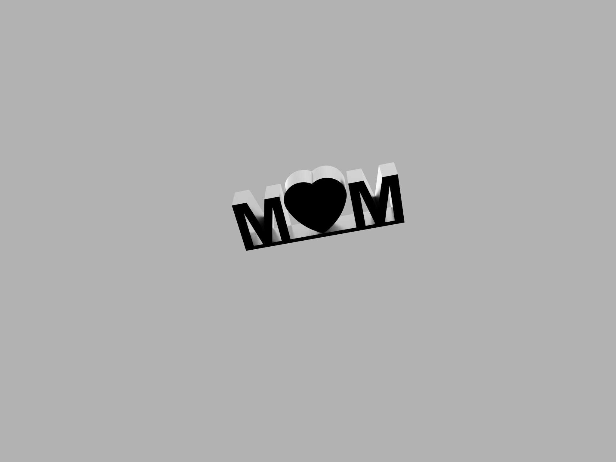 Mom heart sign by Lincoln Fiala | Download free STL model | Printables.com