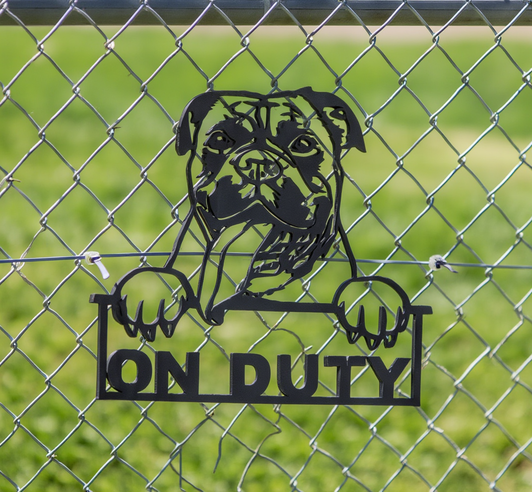 “On Duty” Dog Sign – Outdoor Ready