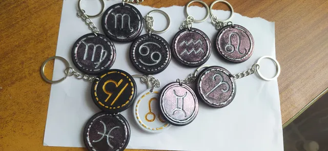 Zodiac signs, keychains