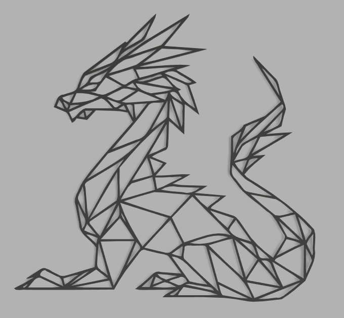 Geometric Dragon Wall Art