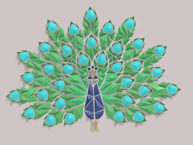 Geometric peacock wall art