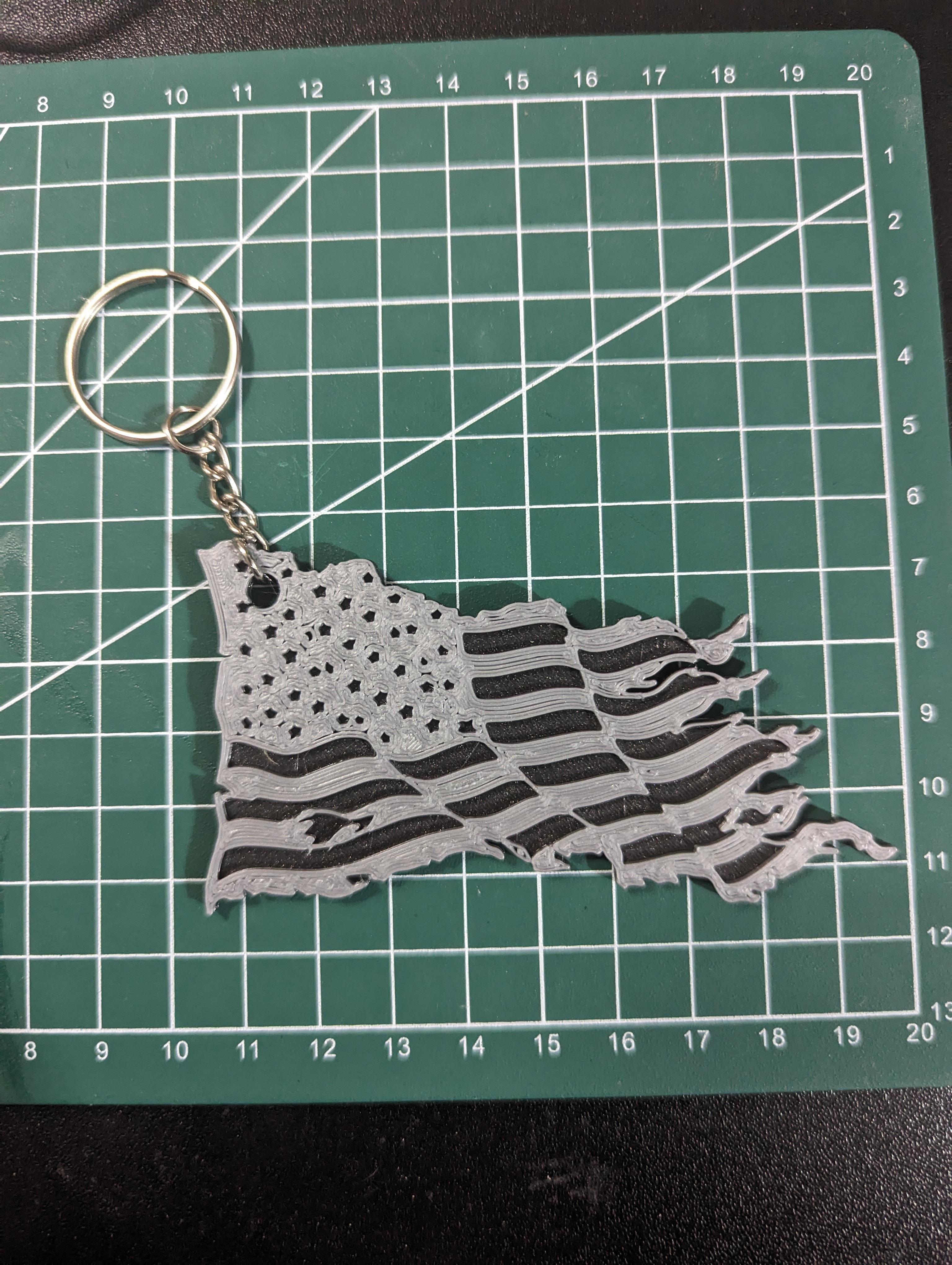 Distressed Flag Keychain