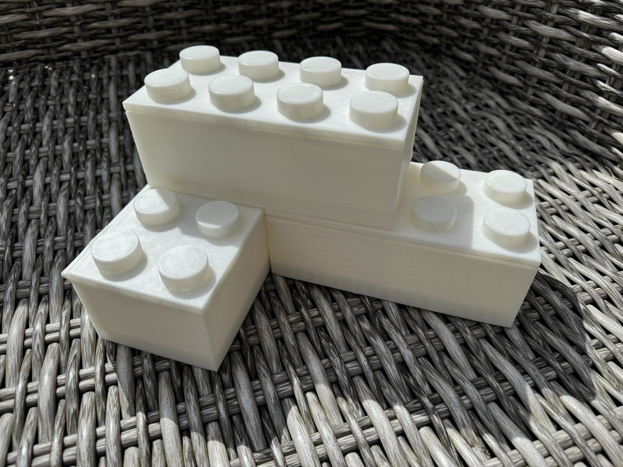 stackable building block containers hinged