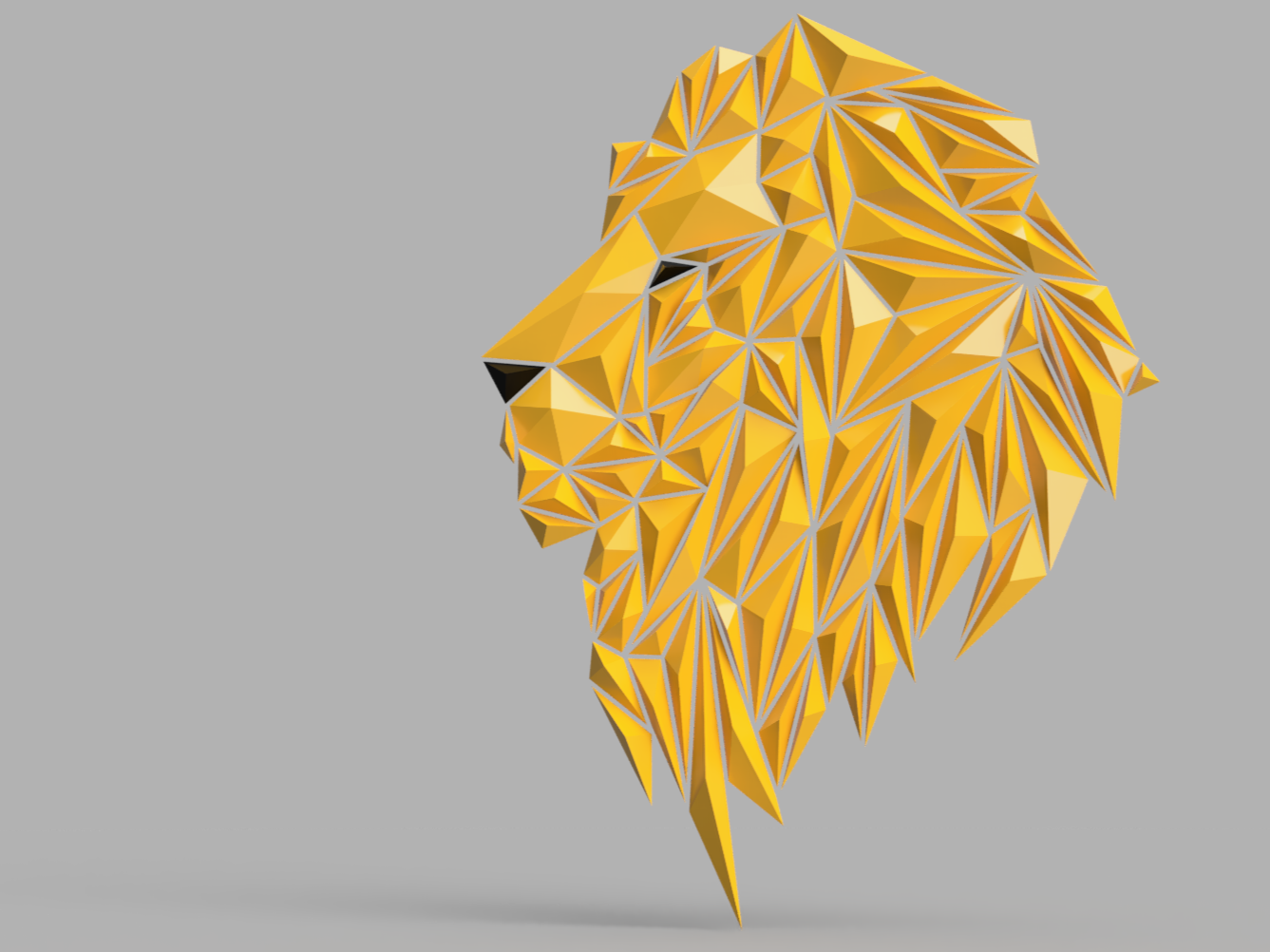 3D Lion on the wall by Jakub Lattenberg | Download free STL model ...