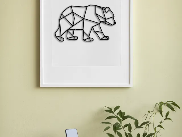 Geometric Bear Wall Art