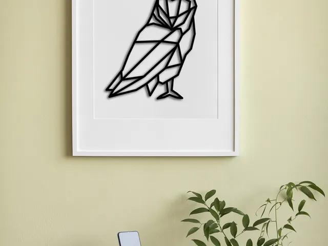 Geometric Standing Owl Wall Art