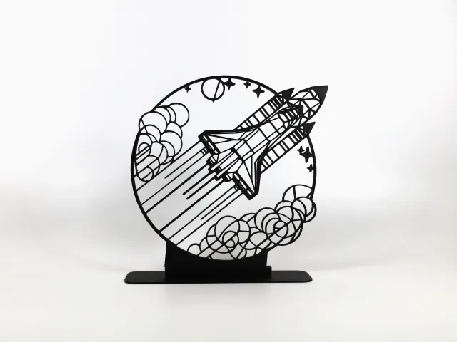 Geometric Line Art Space Shuttle