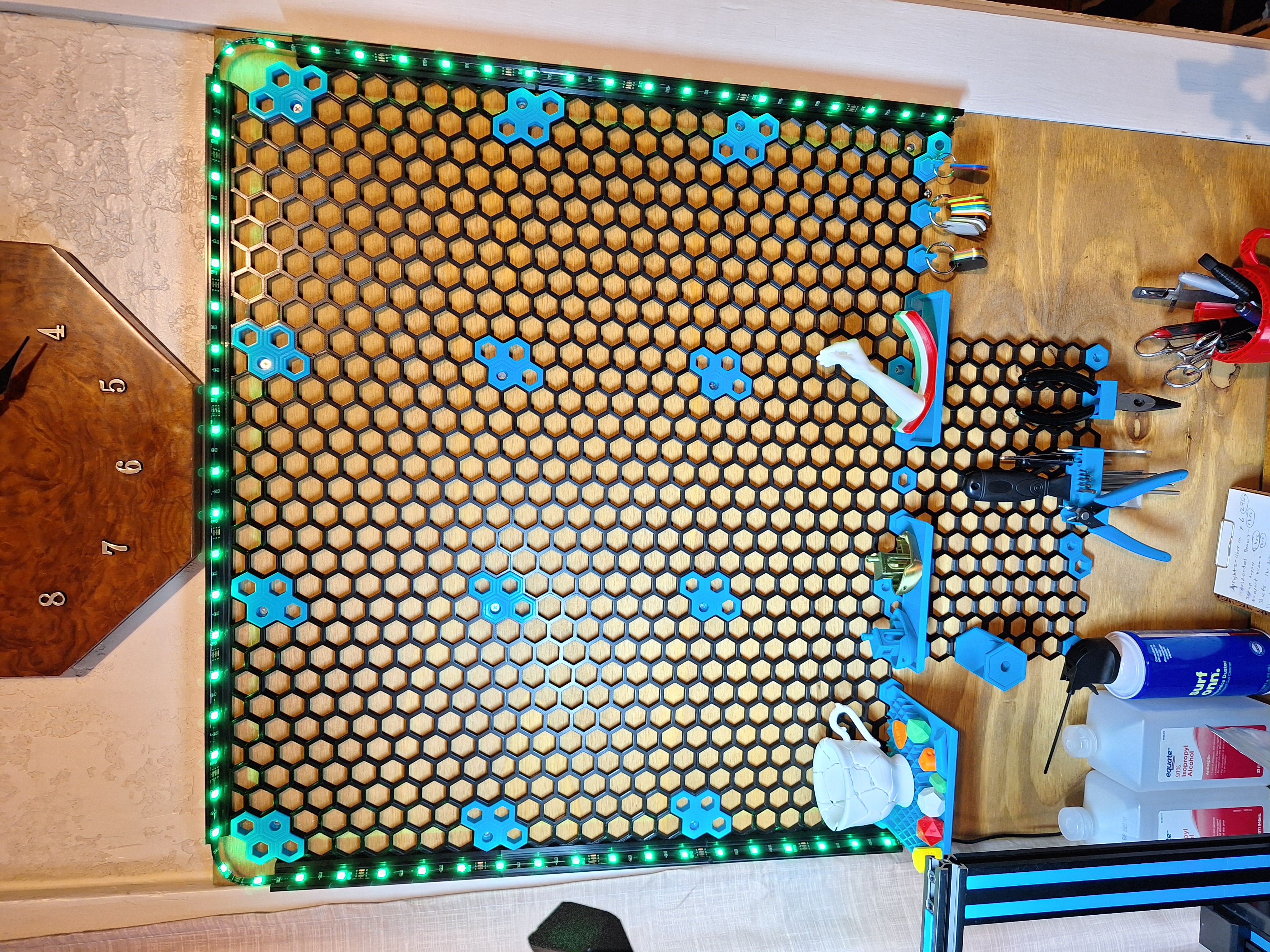 LED strip pieces for Honeycomb storage wall