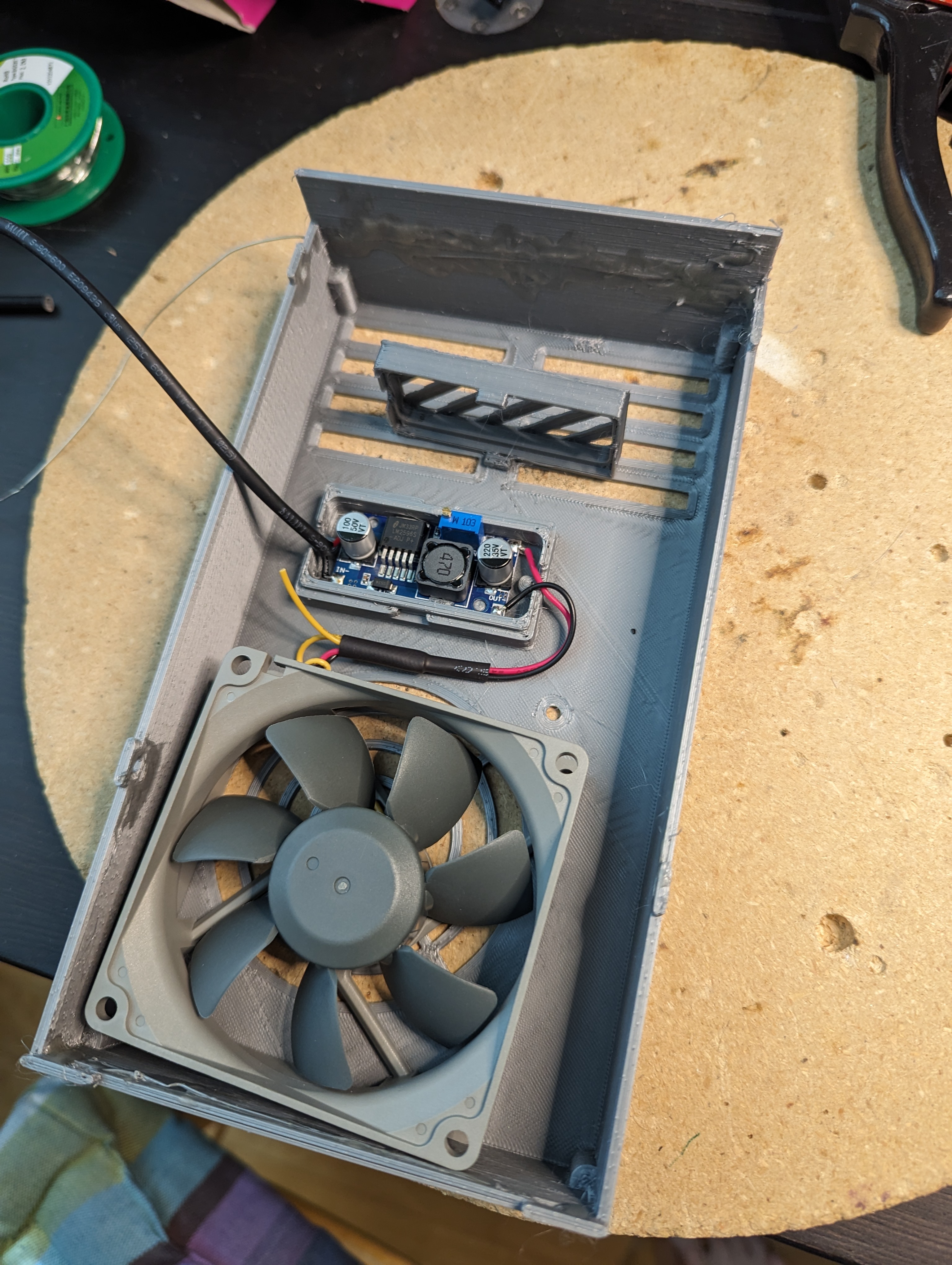 Elegoo Neptune 4 power supply silent 80x80x25 fan back cover combined with levelsifter holder