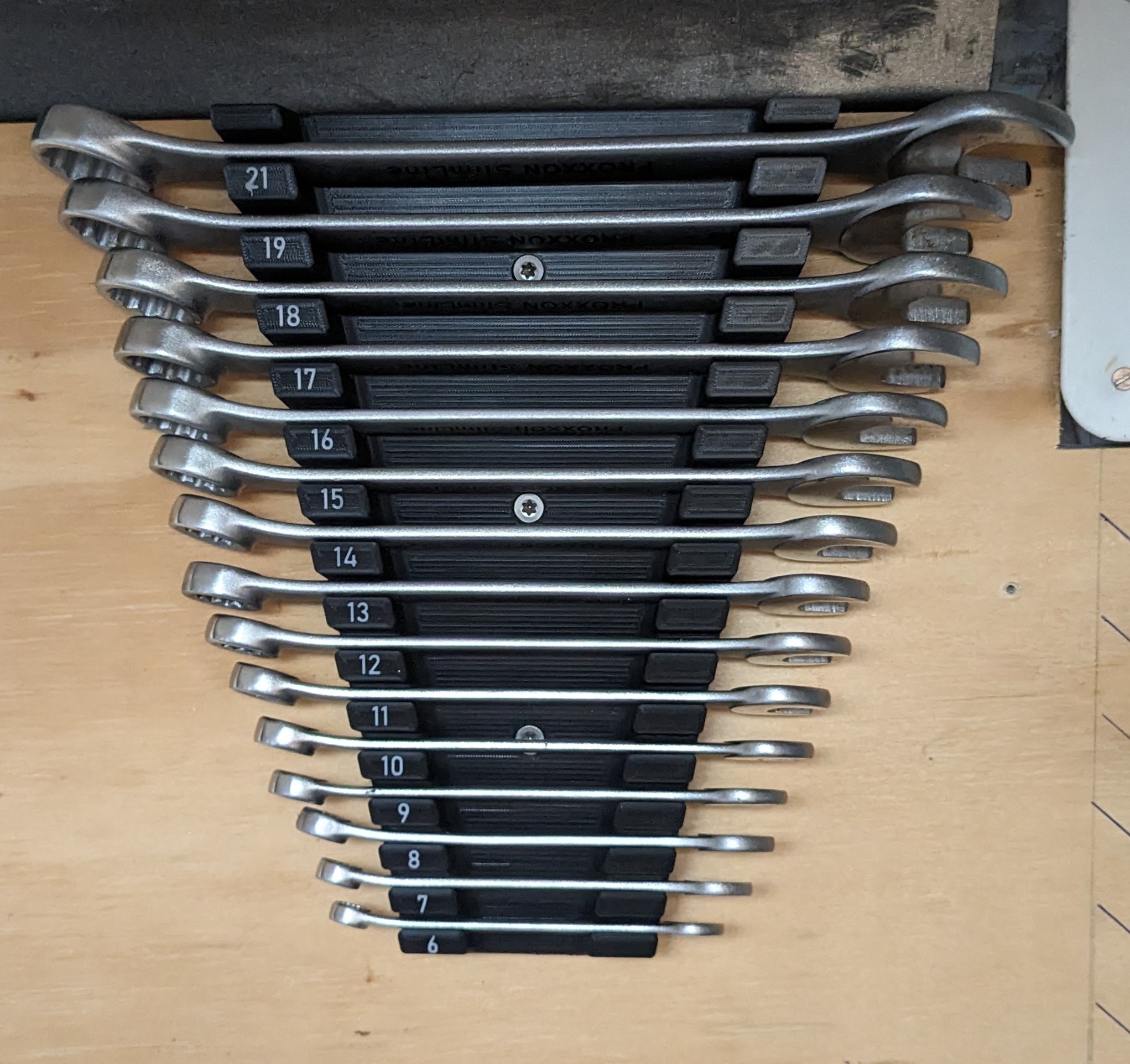 Holder for combination wrench (e.g. Proxxon SlimLine)