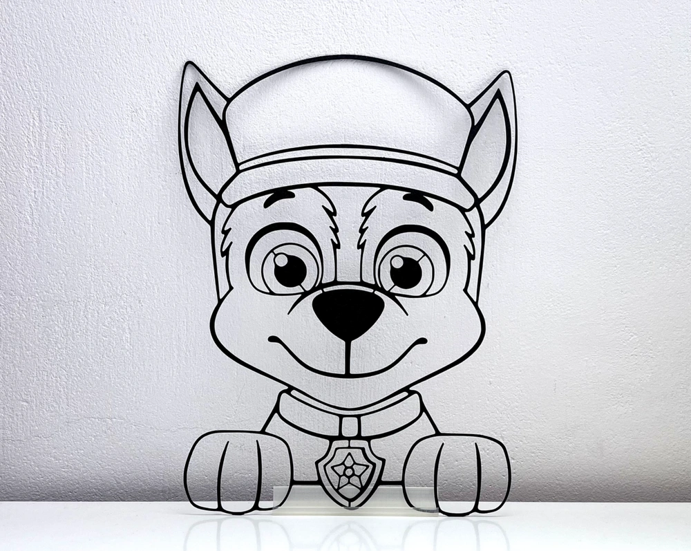 Paw Patrol Chase - Statuette line silhouette by 3D servis | Download free  STL model | Printables.com