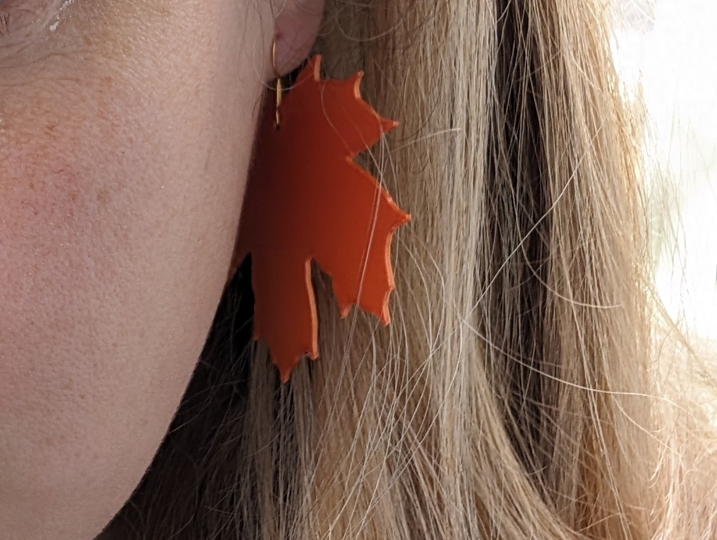 Maple leaf earrings - fall foliage, leaves, oversized greenery outdoors nature earrings with hole for post