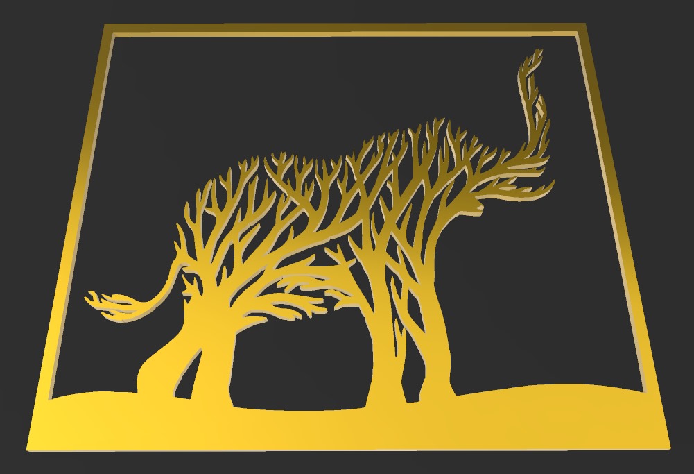 Tree elephant wall art