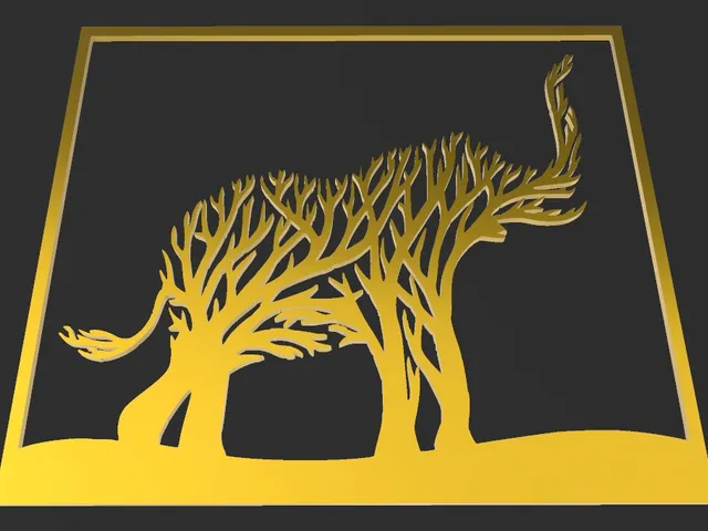 Tree elephant wall art