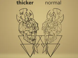 Low poly Skull shot by arrow