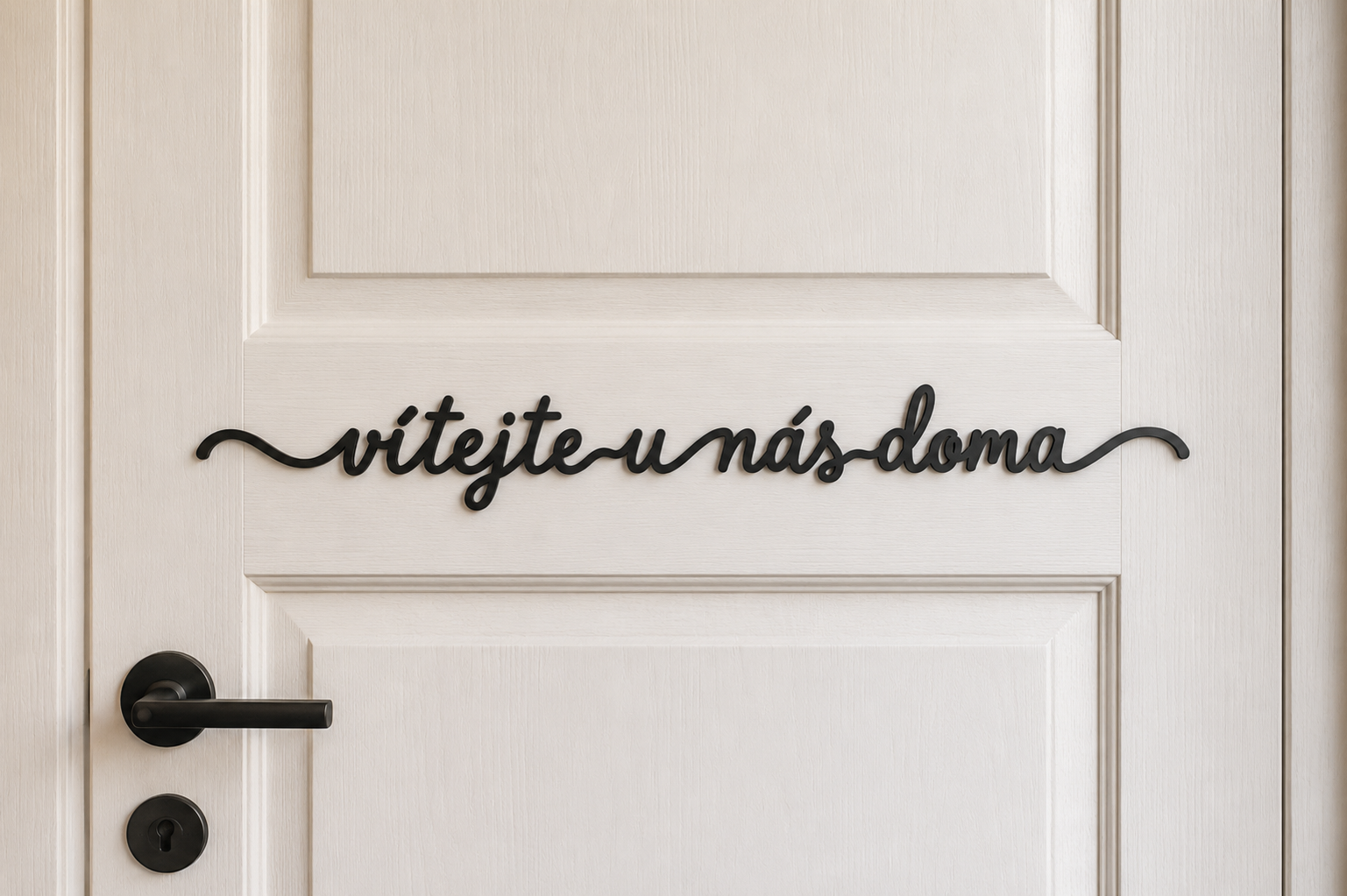 Welcome sign CZ – Vítejte u nás doma