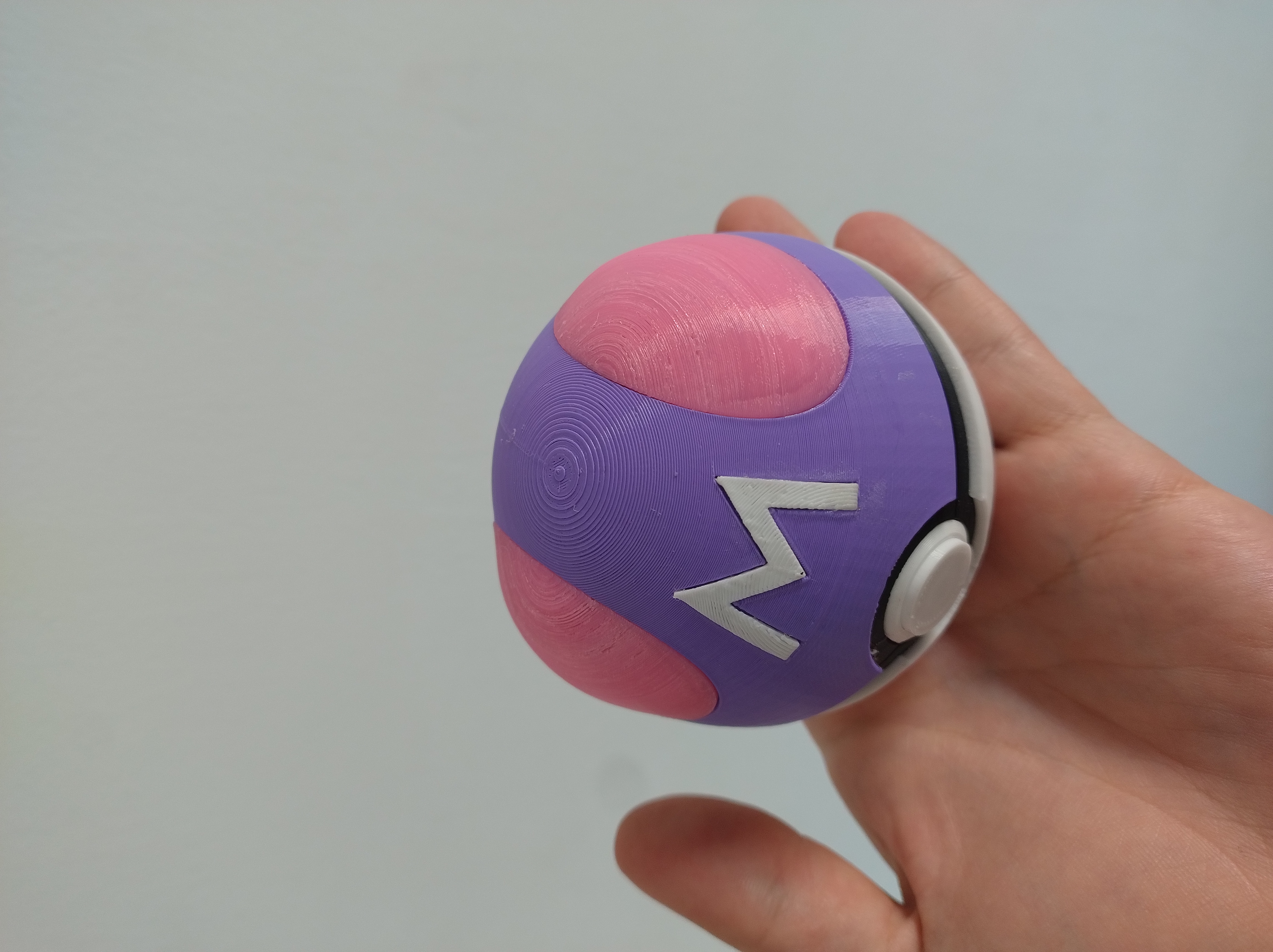 Masterball with hinge (V1.6), functional button and insert for GBA, DS and 3DS cartridges