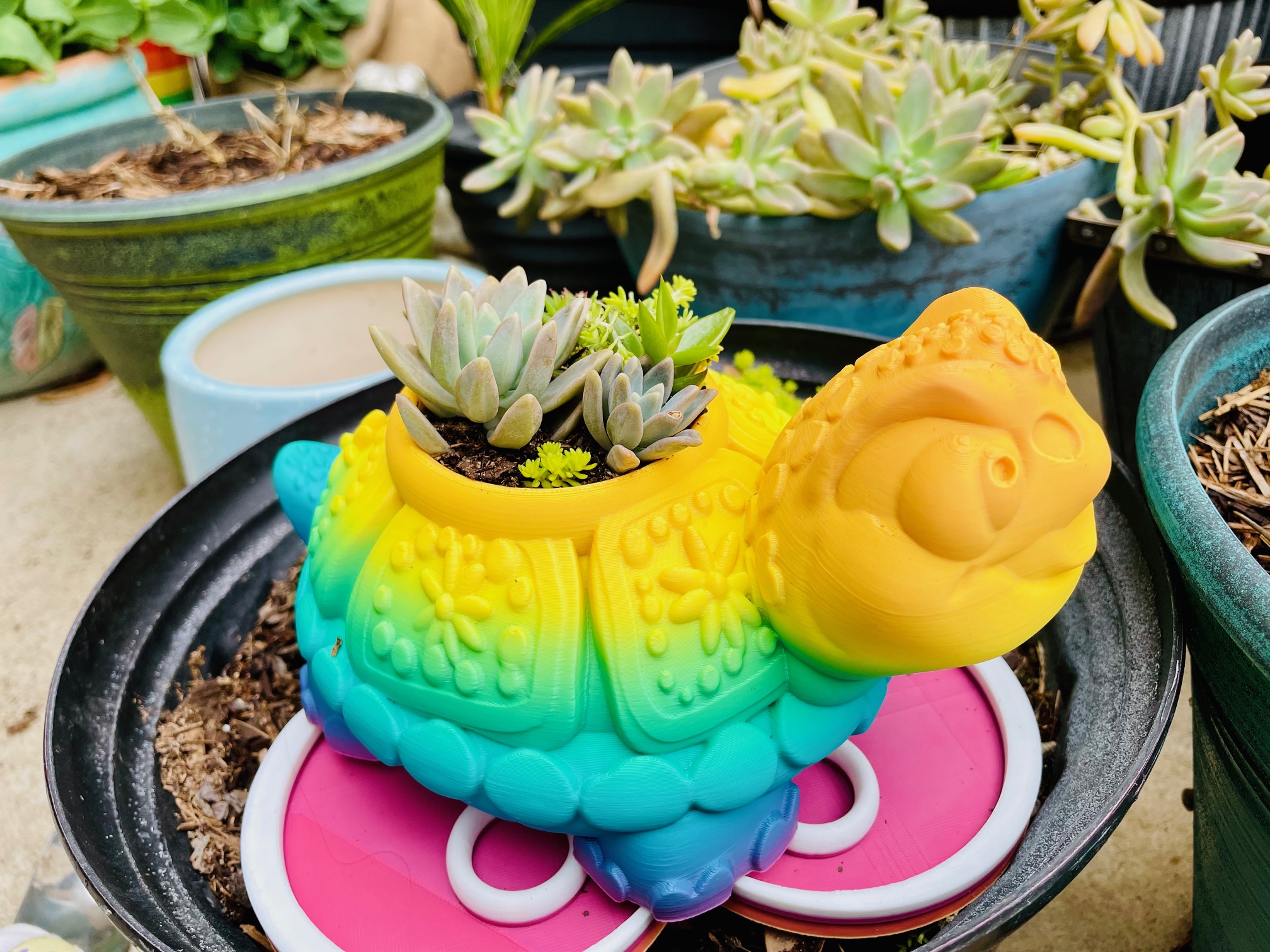 Miniatura 7 do modelo 3D Turtle Planter with Drip Tray