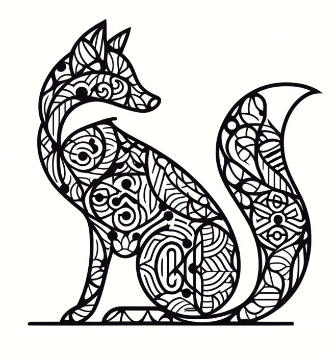 Geometric fox wall art