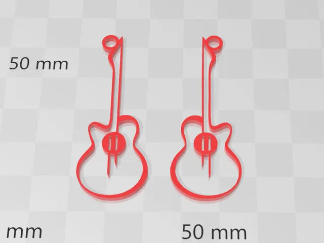 Cute guitar earrings