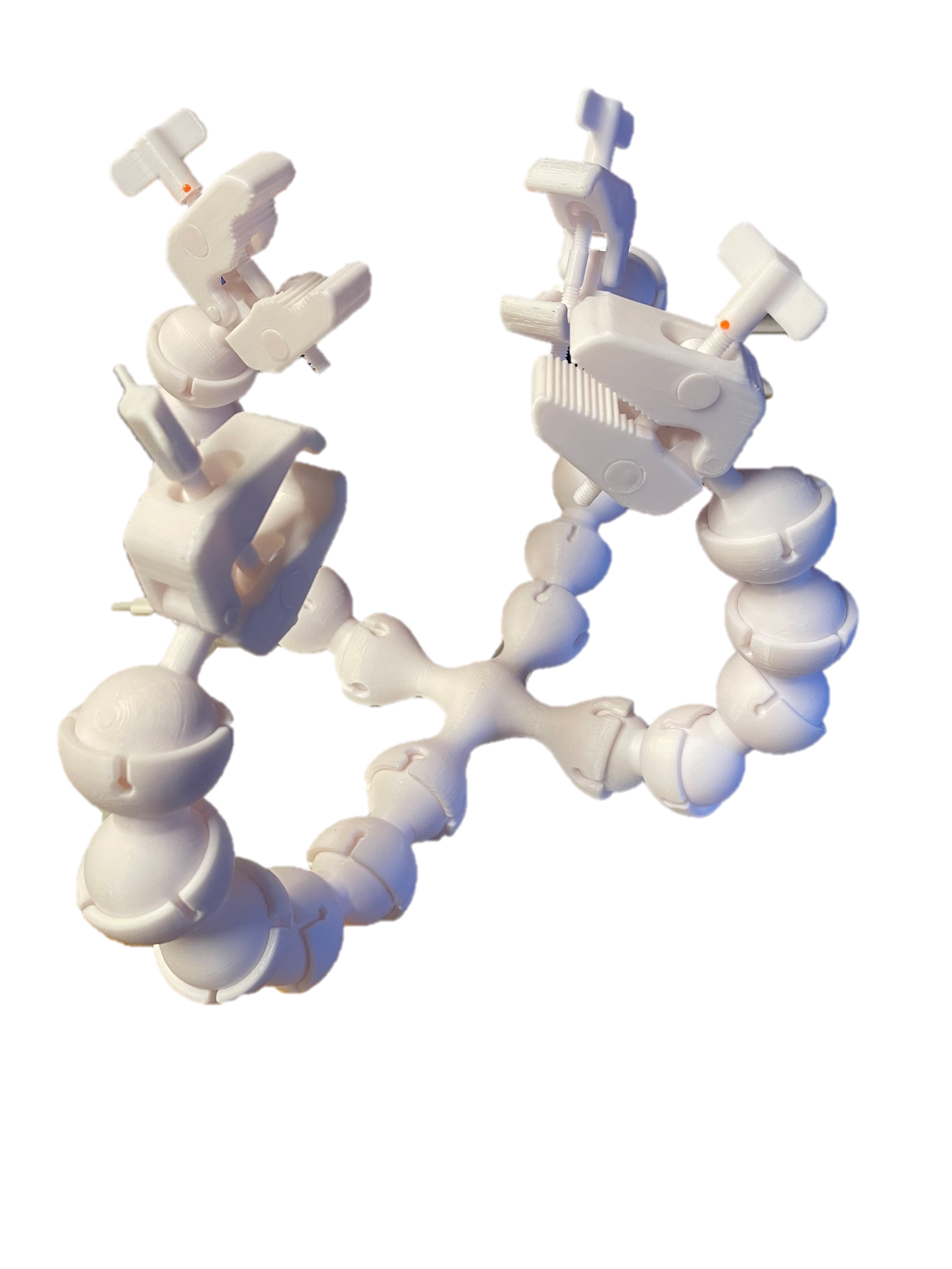 Quadrupel flex arm with clamps