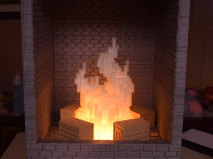 Minecraft 8 Bit Led Fireplace By Christheviolanerd Download Free Stl Model Printables Com