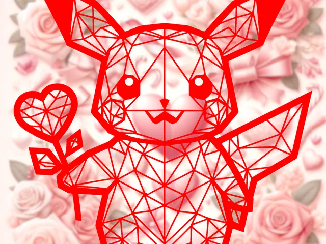 pichachu with flower heart