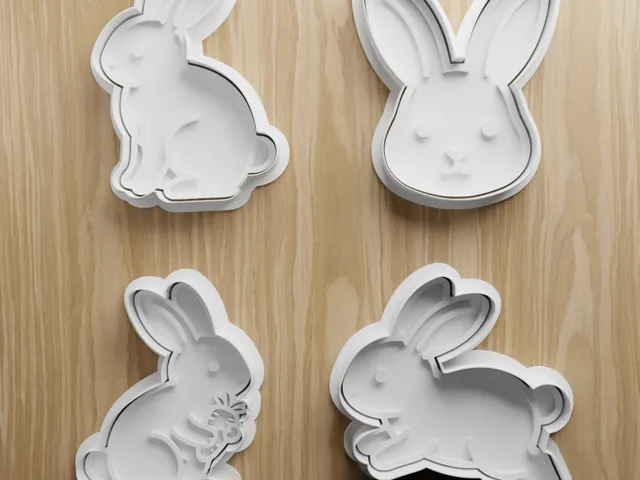 Easter Bunny Cookie Cutter STL Bundle | Cute Rabbit Fondant Cutter Set | 3D Printable