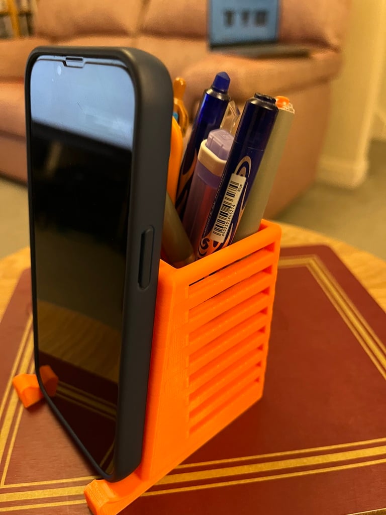 Pen and phone holder
