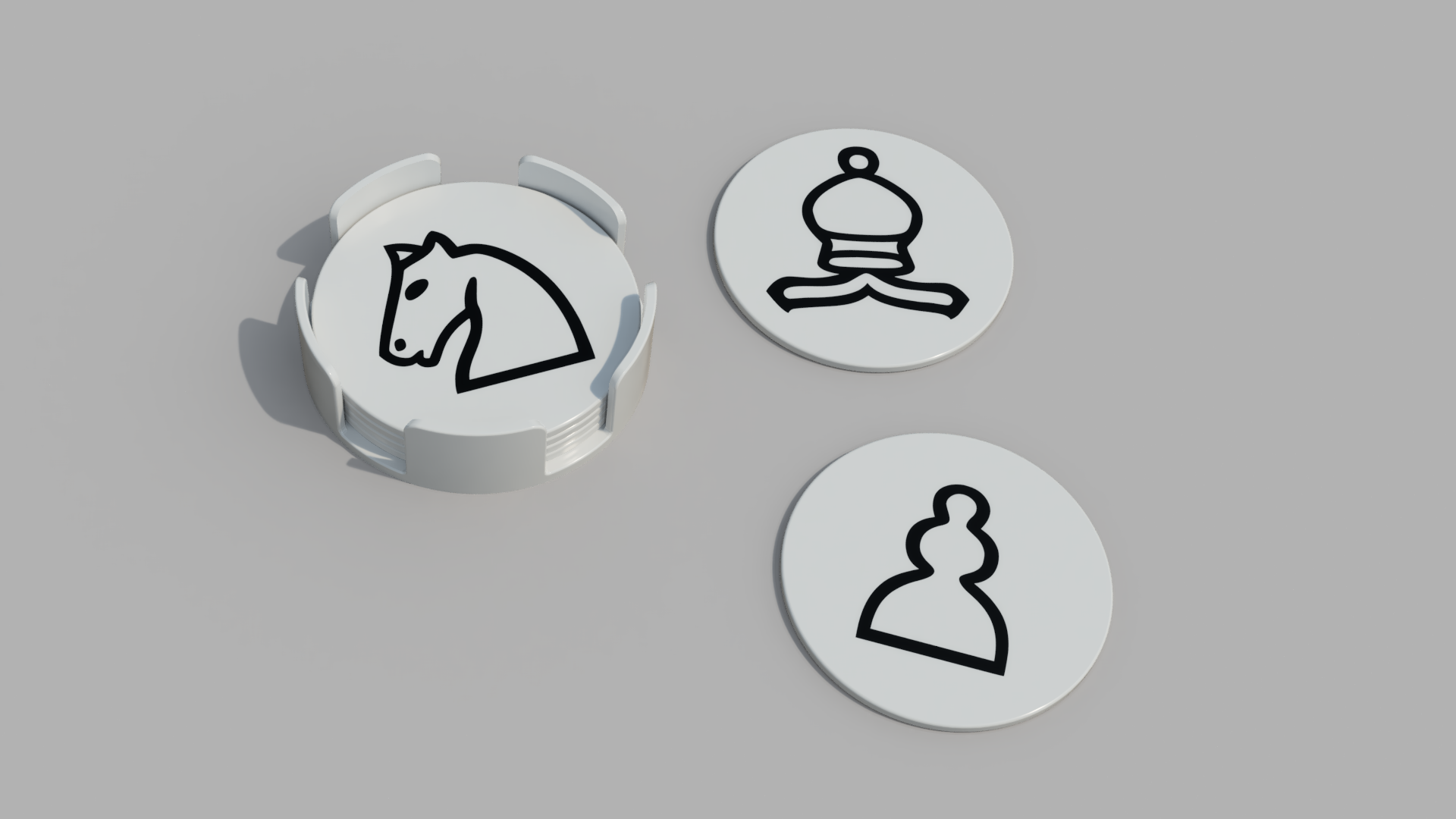 Miniatura 3 do modelo 3D Chess Drinks Coaster Set