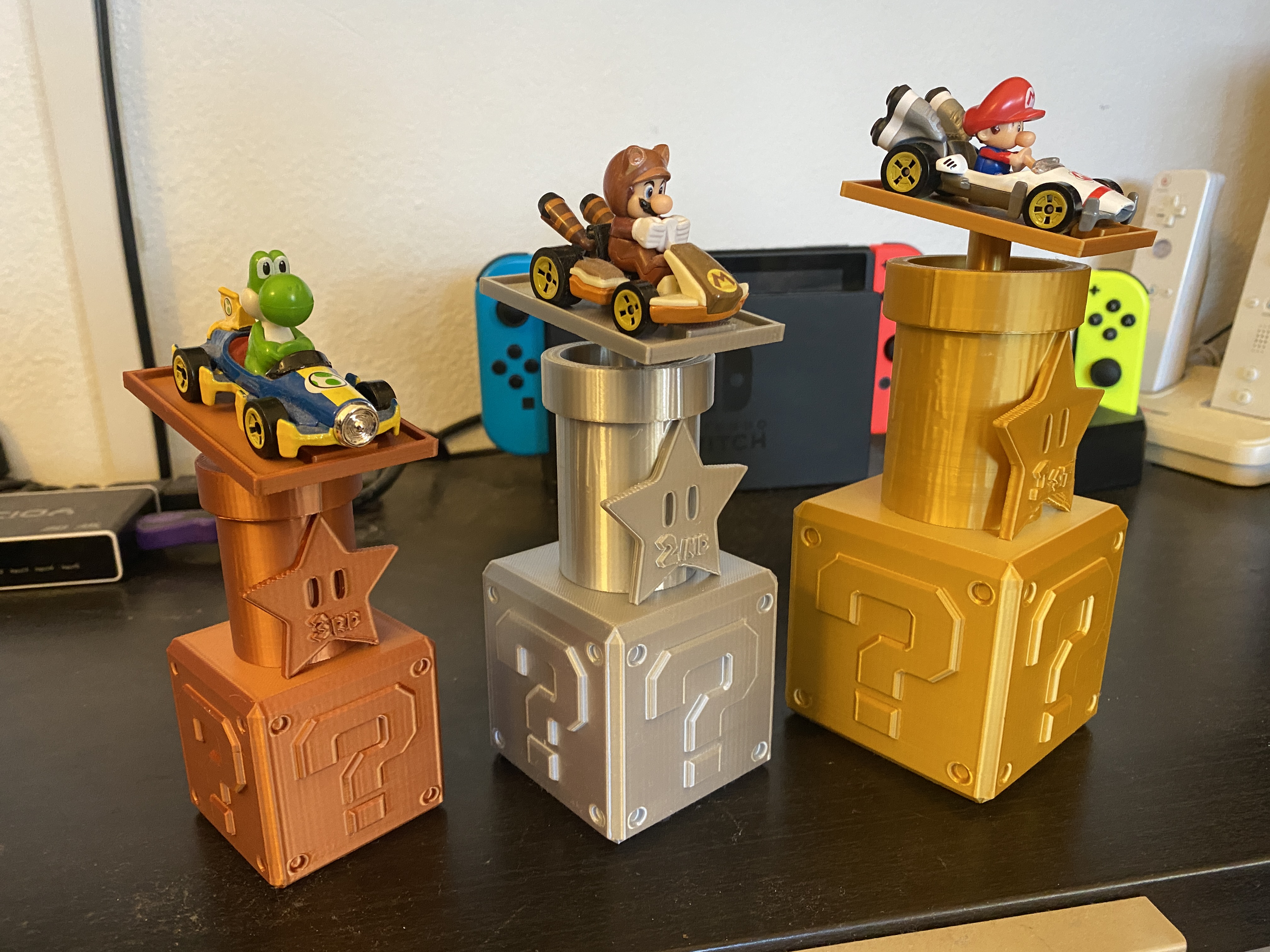 Adapter plate Mario Kart trophy for Hot Wheels die-cast toy cars
