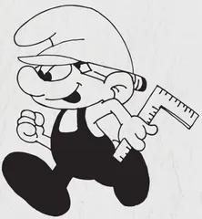 Wall art - Smurf worker