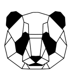 panda Art mural géométrique