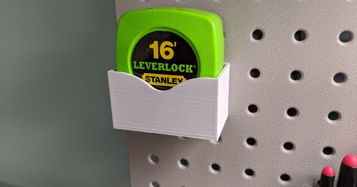Pegboard tape measure holder by Billiam Download free STL model