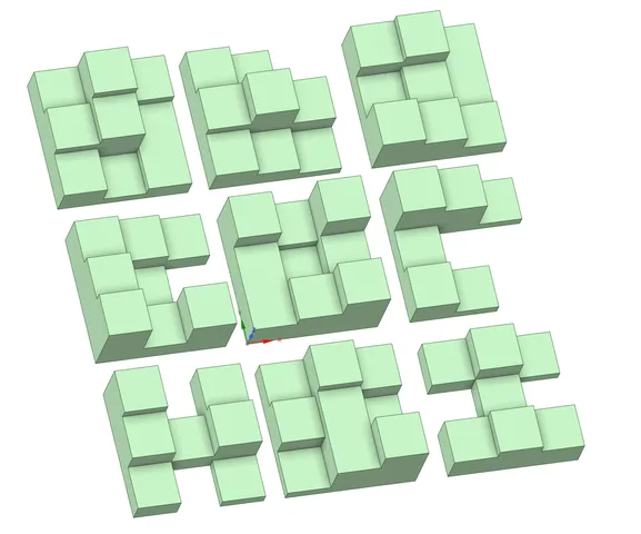 9 element simple wall decoration
