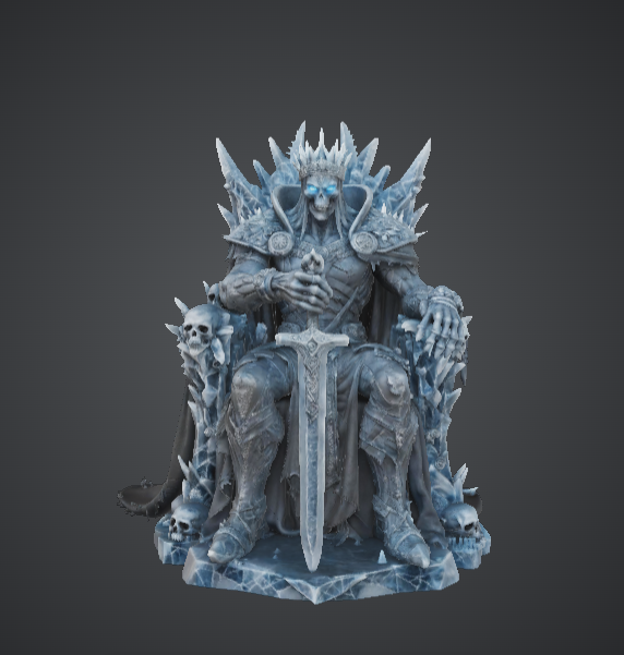 Frost Lich King on Frozen Throne – Undead Ice Monarch with Greatsword