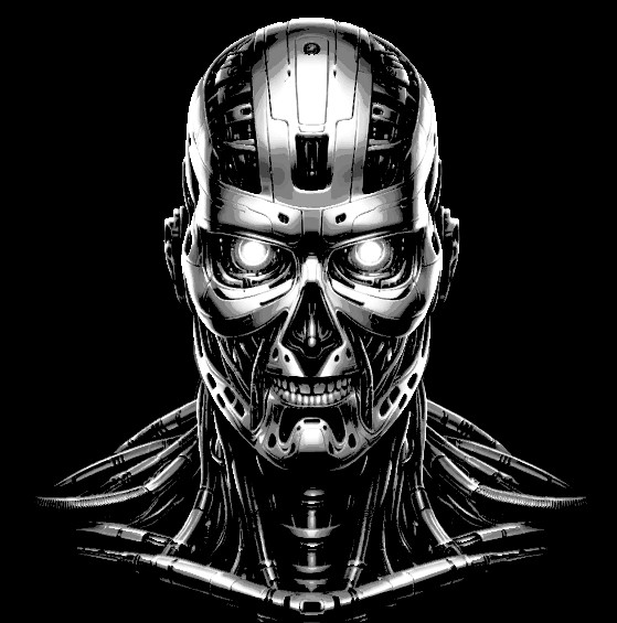 Terminator by AI " Filament Painting"