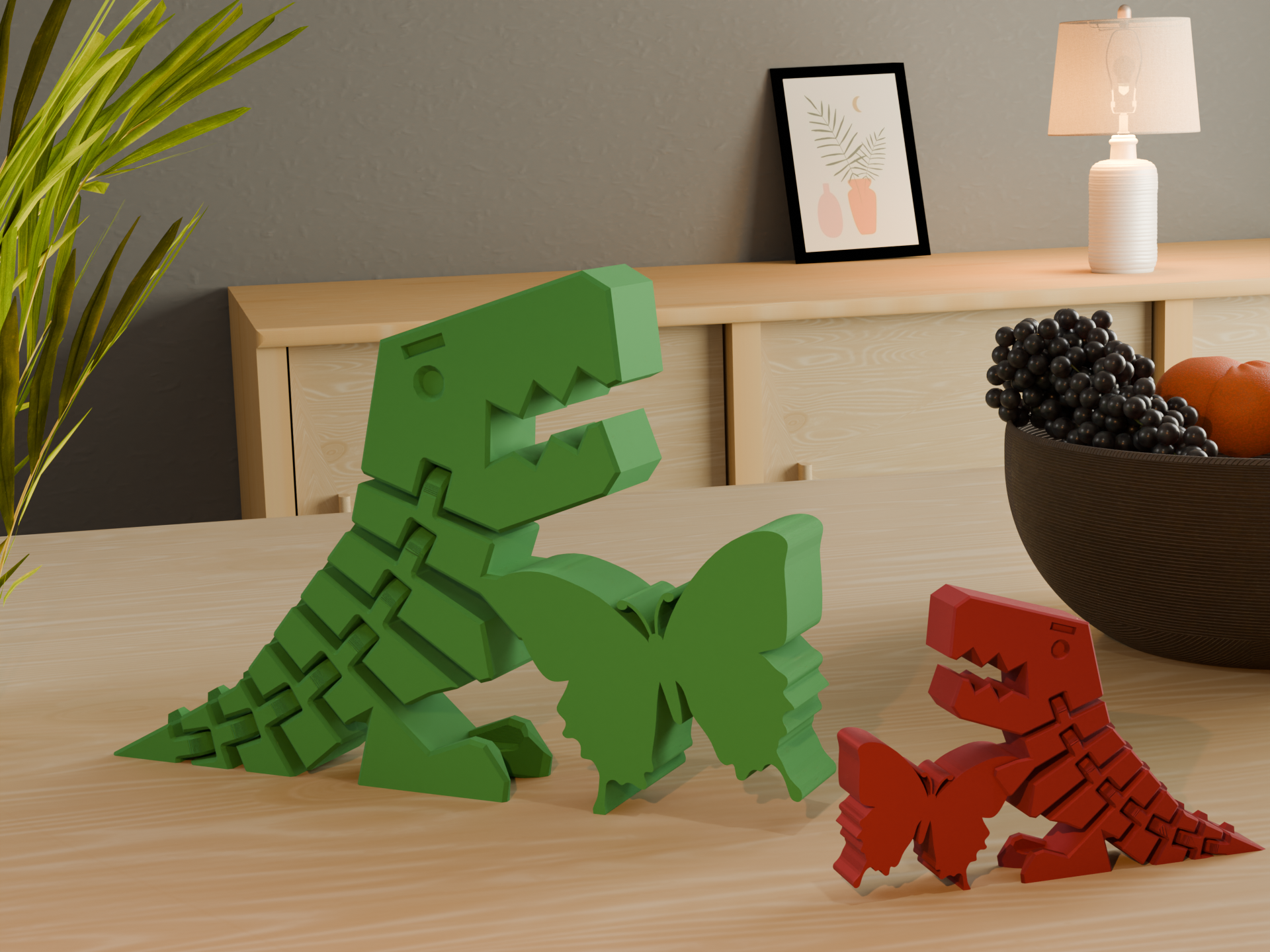 Flexi Rex Holding a Butterfly