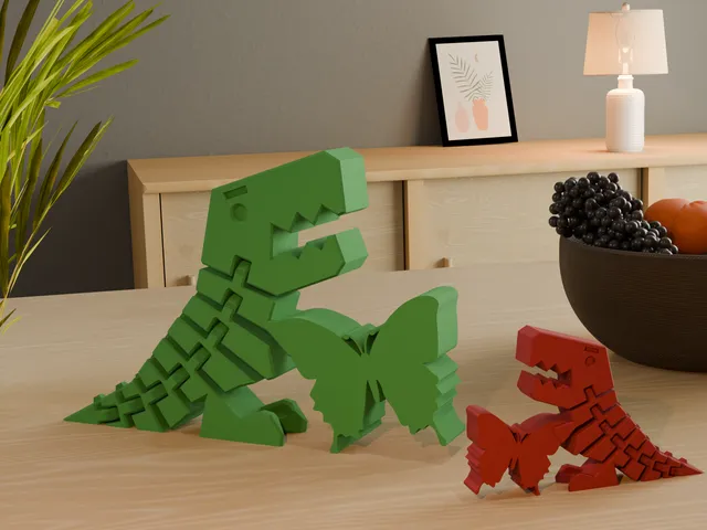 Flexi Rex Holding a Butterfly