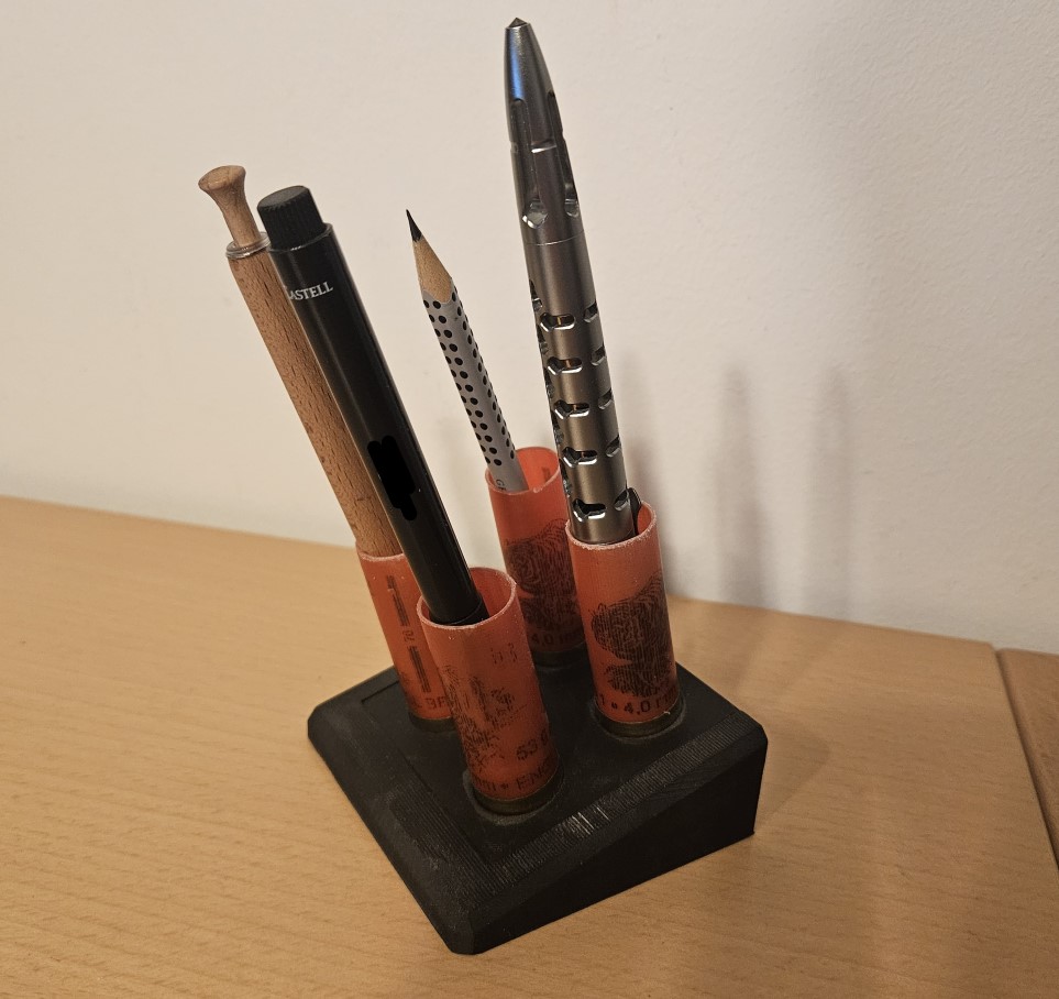 Pen Holder - with 4 x 12 Gauge Shotgun Shells