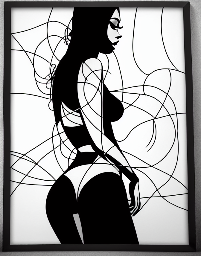"Geometric Woman in Frame" 2D Wall decoration