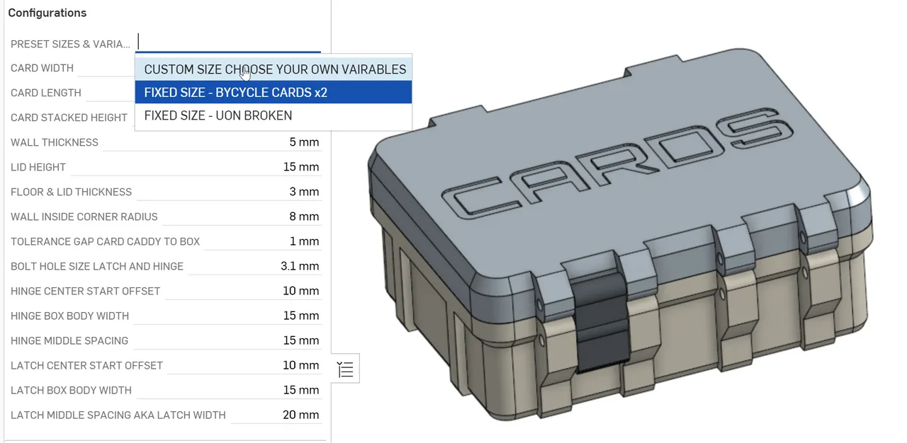 Rugged Box Parametric Configurable OnShape CAD by julianjc84