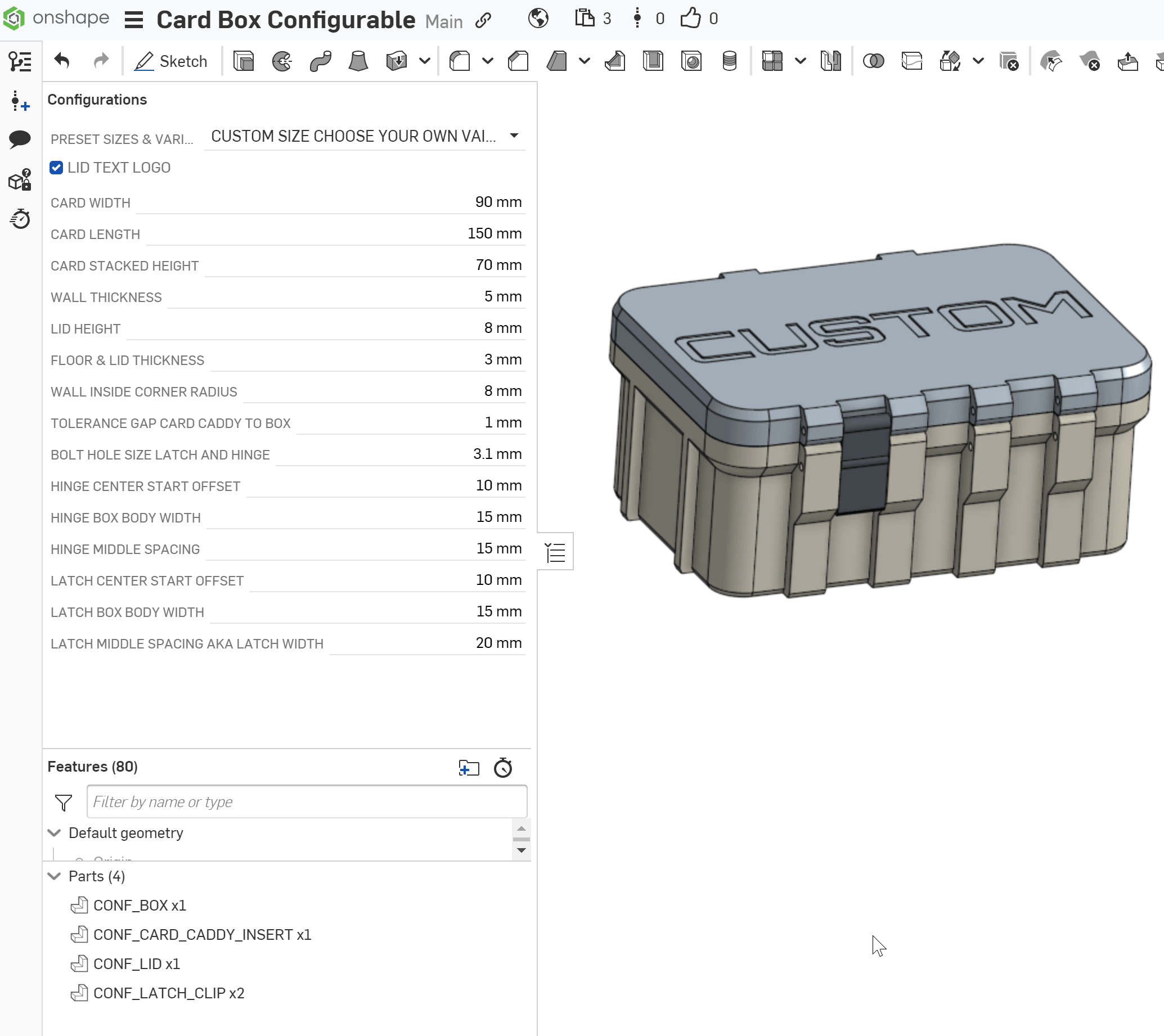 Rugged Box Parametric Configurable OnShape CAD by julianjc84 | Download ...