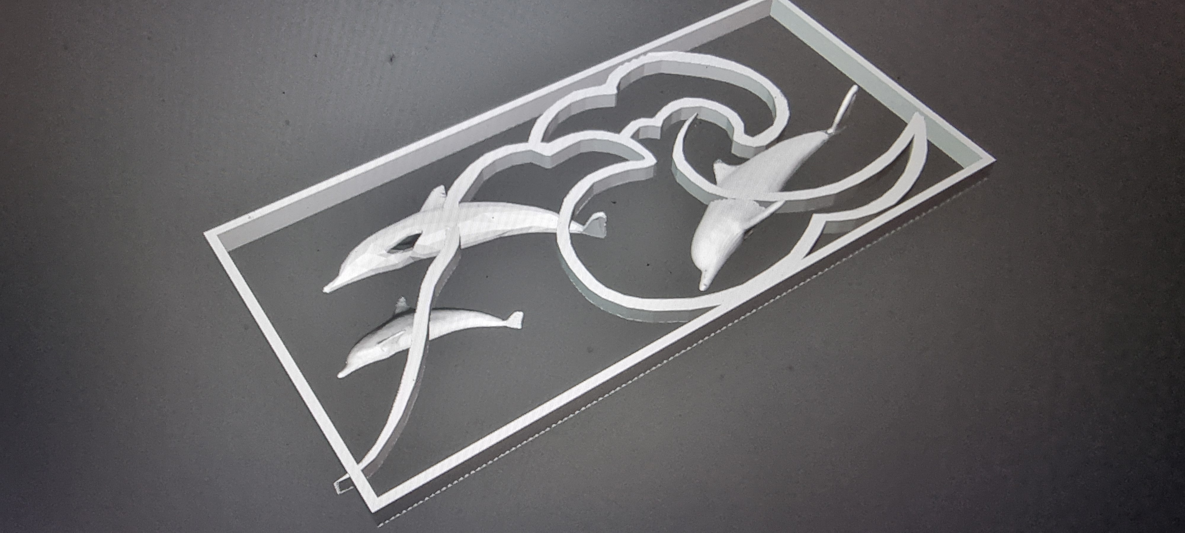 dolphins and waves wall art frame