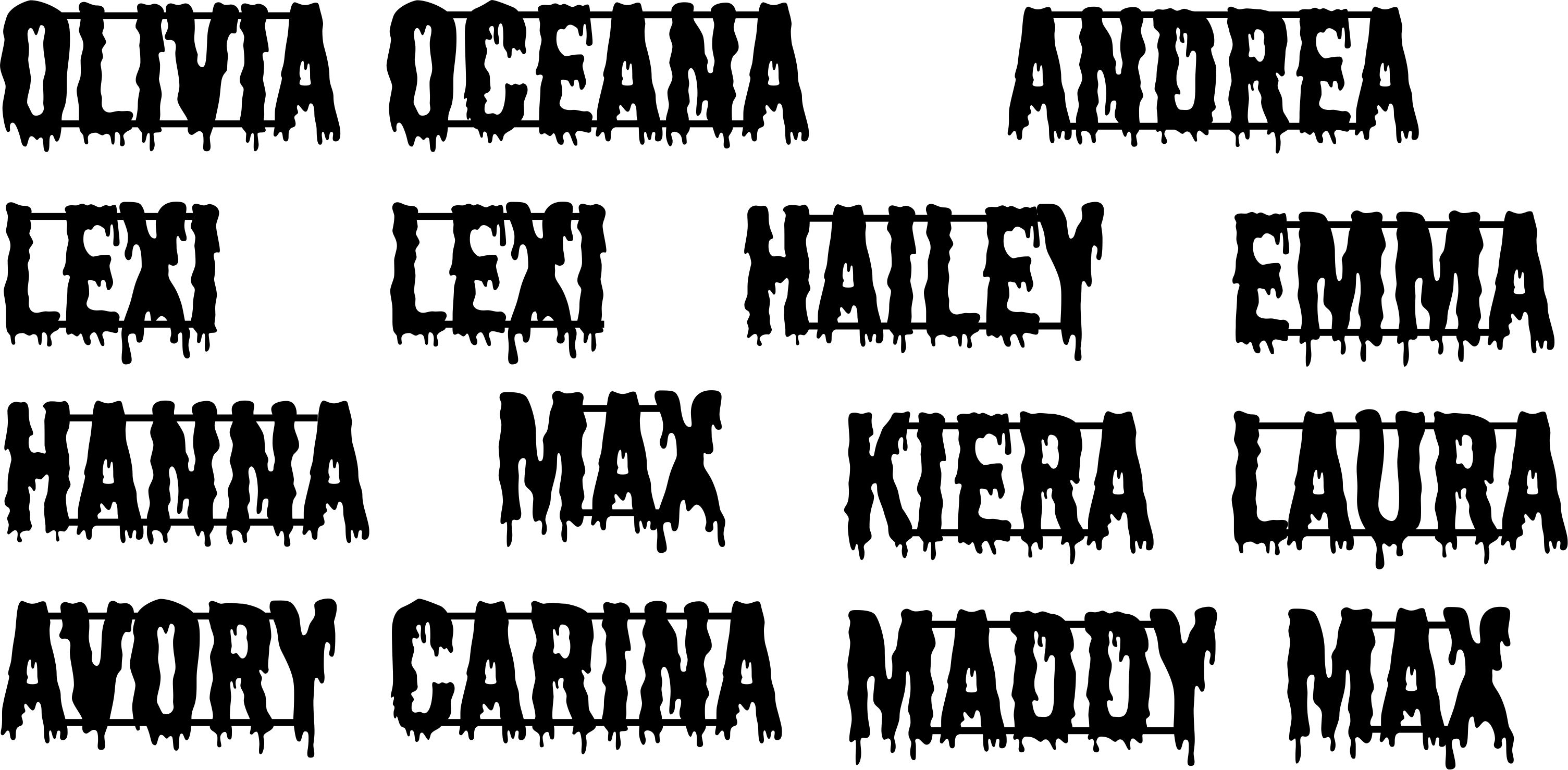 Random Creepy styled Names created for a Halloween Party by Paindog ...