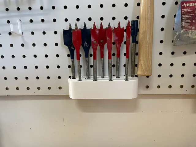 Spade Drill Bit Pegboard Mount / Holder