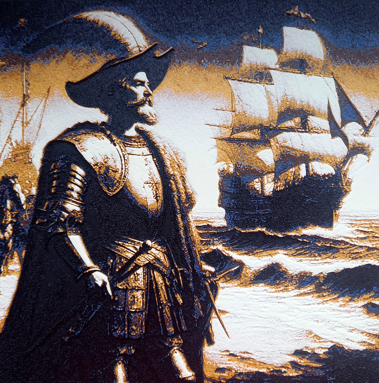 Discovery of America - Christopher Columbus filament painting