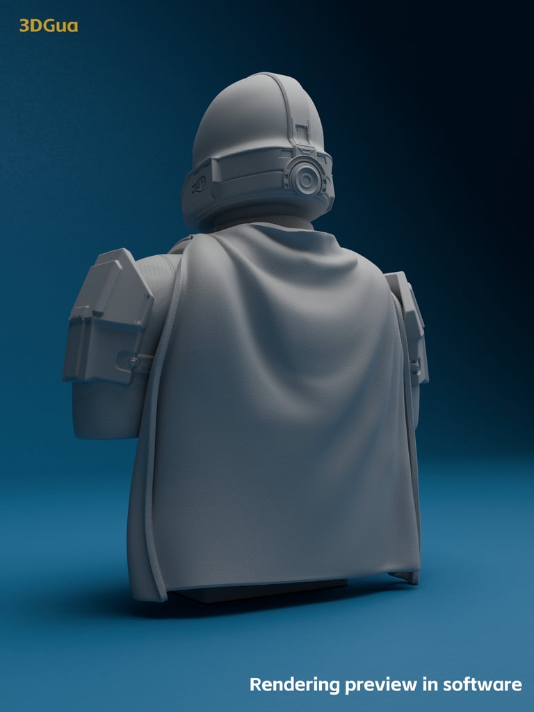 Miniatura 2 do modelo 3D Helldivers 2-Fanart bust