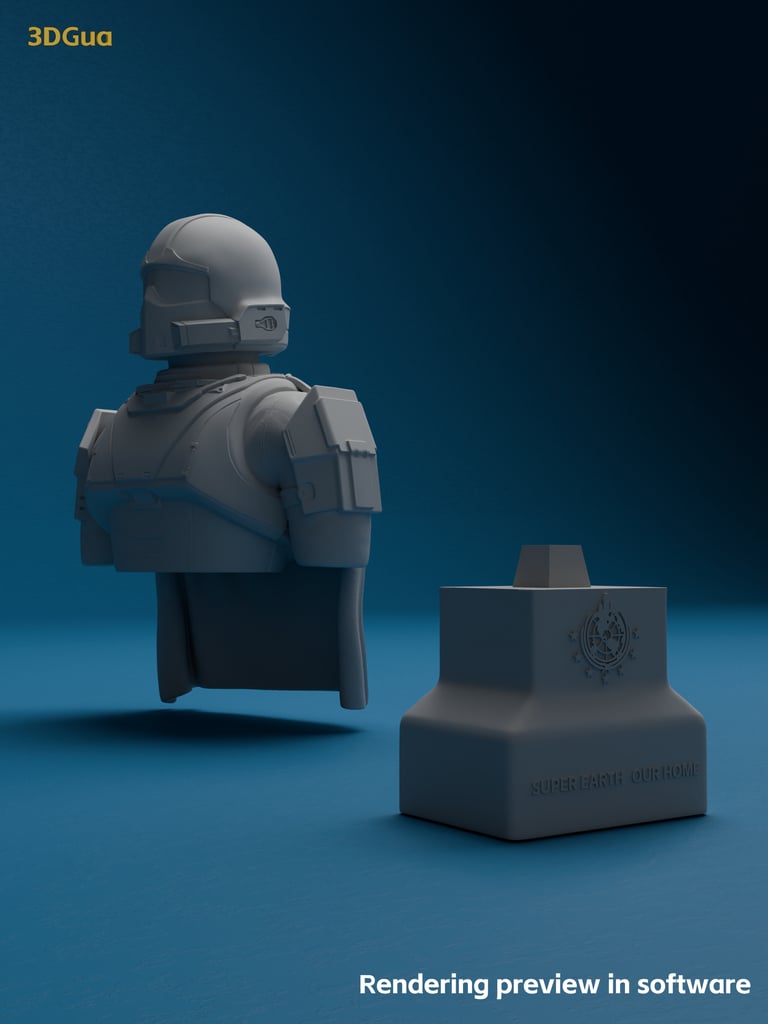 Miniatura 3 do modelo 3D Helldivers 2-Fanart bust
